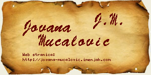 Jovana Mučalović vizit kartica